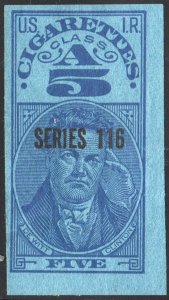 TA278b Series 116 Cigarette Revenue Stamp: 5 Cigarettes (1946) Used