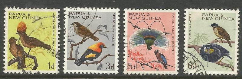 PAPUA  NEW GUINEA  188-191  USED,  BIRDS