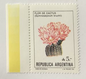 Argentina 1987 Scott 1526 MNH - 5a, Flowers, Gymnocalycium bruchii,  Cactus