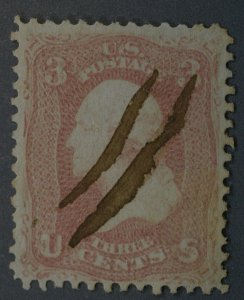 United States #65 Three Cent Washington Used Hand Cancel