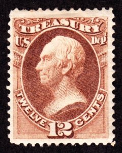 US O78 12c Treasury Department Mint VF OG HR SCV $300