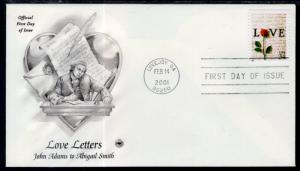 US 3497 Love Letters PCS U/A FDC