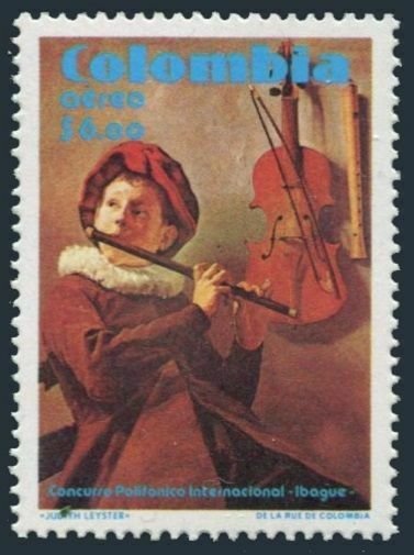 Colombia C686 pair,MNH.Mi 1413. 2nd International Music Competition,1980.Art.