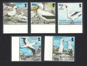 Ascension Birdlife International 2nd series Masked Booby 5v Margins SG#889-893