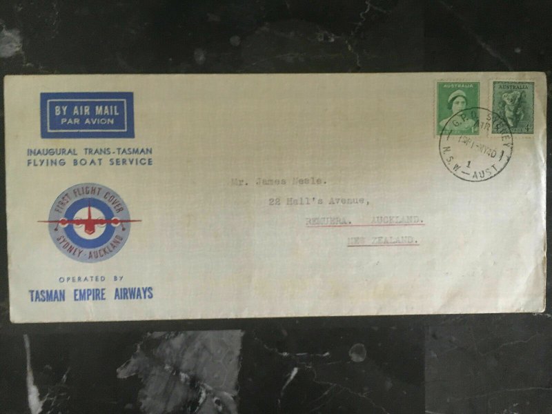 1940 Australia First Flight Cover to New Zealand Trans Tasman Empire Airways FFC