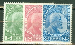 HO: Liechtenstein 1a-3a MNH CV $1550