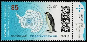 Germany 2022, Sc.#B1196 MNH Environmental protection: Antarctica, Penguin