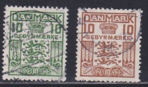 Denmark # I2-3, Late Fee Stamps - Coat of Arms, Used, 1/2 Cat.