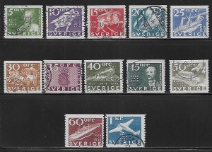 Sweden 251-62 1936 300th Post Office set Used