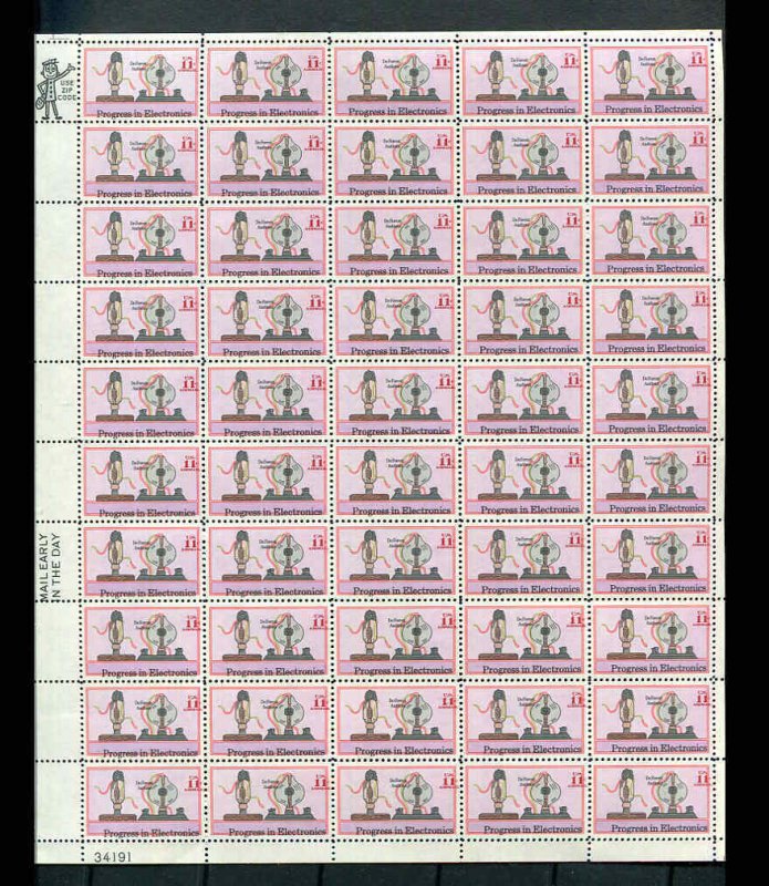 US #C86 11¢ Progress in Electronics Airmail Sheet of 50 VF NH MNH (A)