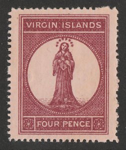 BRITISH VIRGIN ISLANDS 1867 St Ursula 4d, no wmk, perf 15. MNH **.  