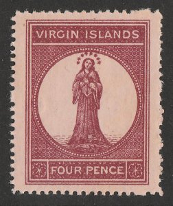 BRITISH VIRGIN ISLANDS 1867 St Ursula 4d, no wmk, perf 15. MNH **. 