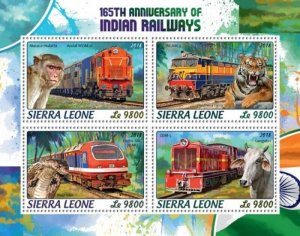 Sierra Leone - 2018 Indian Railways - 4 Stamp Sheet - SRL18408a