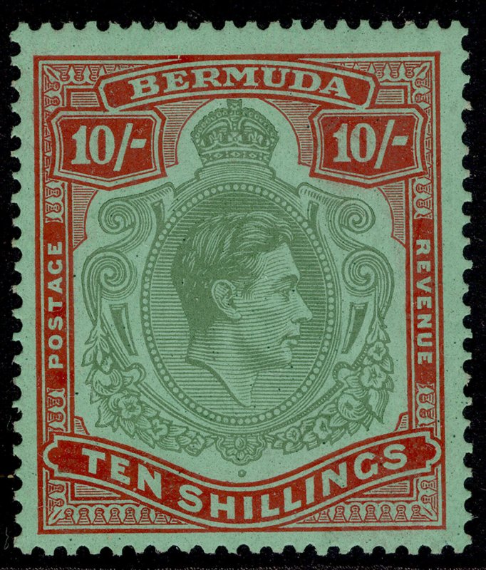 BERMUDA GVI SG119a, 10s bluish green & deep red-green, M MINT. Cat £200.