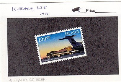 J25771  jlstamps 1987 iceland set of 1 mnh #638 airplane, checked f/condition
