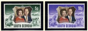 SOUTH GEORGIA 1972 Silver Wedding; Scott 35-36, SG 36-37; MNH