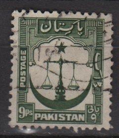 Pakistan 1948  Scott 26 used - 9p, Sacles, Star & Crescent 