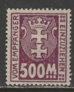 1923 Danzig - Sc J25 - MH VF - 1 single - Danzig Coat of Arms