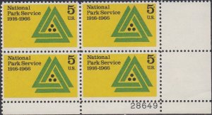 1314 National Park Service Plate Block MNH