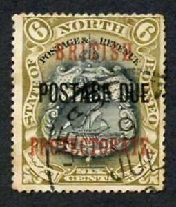 North Borneo SGD42d 6c Perf 16 Jesselton 9th July 06 (light thin) Cat 40 pounds