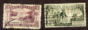 New Zealand 9p (throw in) & No.197 2sh used - GV= $30.00