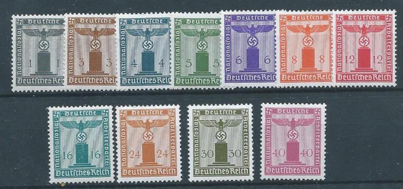 Germany S12-22 1942 Franchise Stamp set MNH