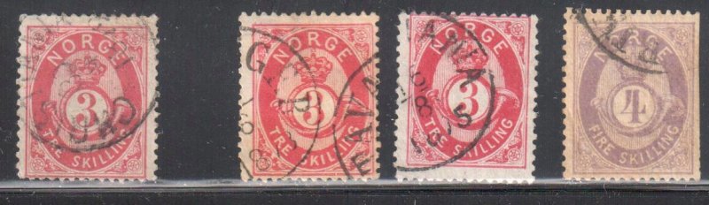 Norway #18, 18a, 19 USED