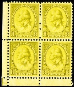 US Stamps # 713 MNH Superb Gem block of 4