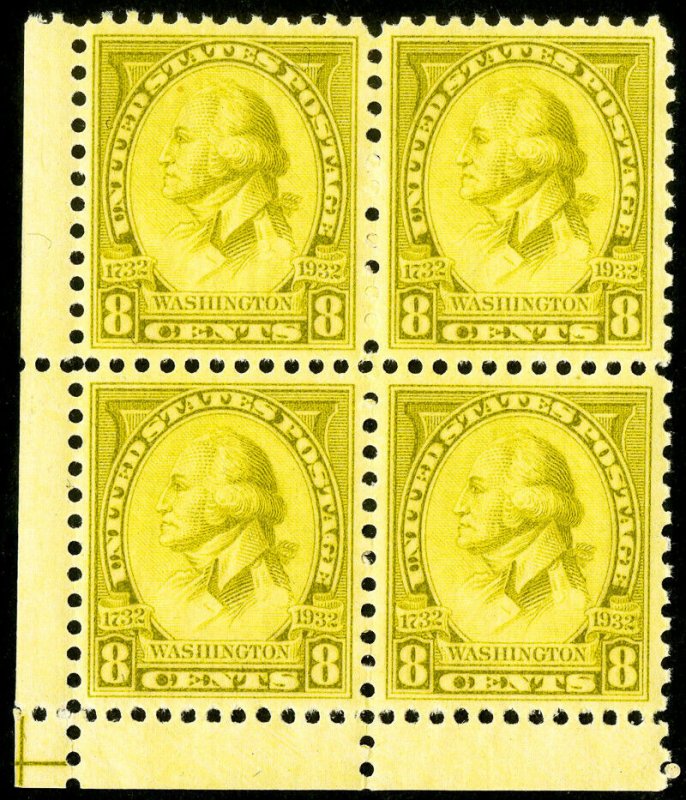 US Stamps # 713 MNH Superb Gem block of 4