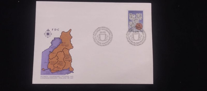 C) 1985. FINLAND. FDC. COUNTY DIVISION. XF