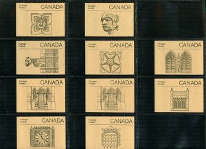 Canada 50c booklets SB100 set of 10 depicting architectural designs in gr Stamps