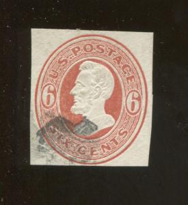 1870 United States of America Abraham Lincoln 6c Postage Stamp #U85 CV $16