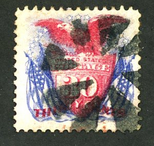 U.S. #121 USED WITH PF CERT BLACK CORK CANCEL