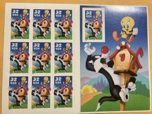 0228 - U.S. #3204, 1998 32¢ Sylvester and Tweety Pane of 10