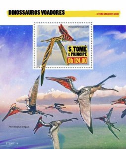 Sao Tome & Principe Flying Dinosaurs Stamps 2020 MNH Prehistoric Animals 1v S/S