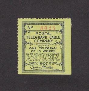 Scott 15T27 - Telegraph Stamp. Single. MHH.        #02 15T27