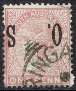 SOUTH AUSTRALIA 1899 QV OS 1D ERROR OS INVERTED USED