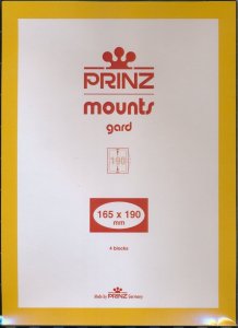 Prinz Scott Stamp Mount 165/190 mm - BLACK - Pack of 4 (165x190 165 mm)  PRECUT