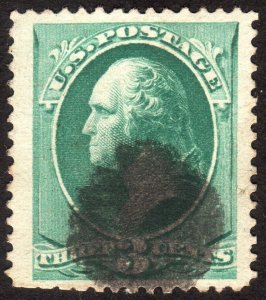 1881, US 3c, Washington, Used, Well centered, Jumbo, Sc 207