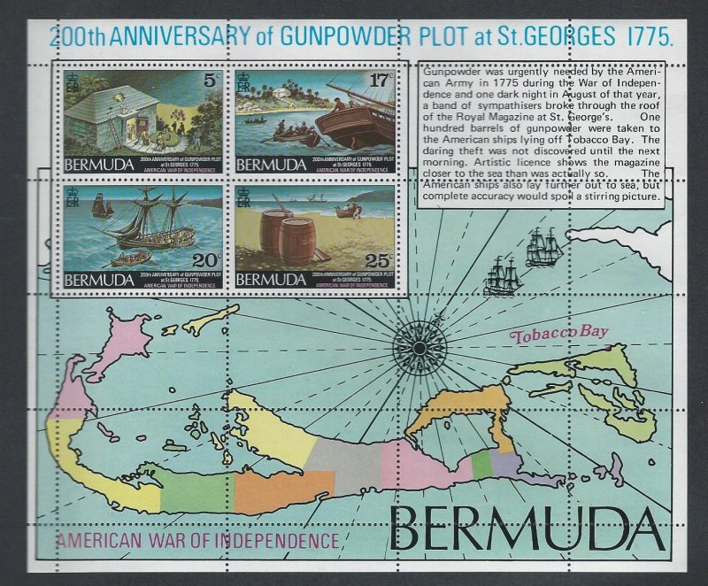 Bermuda souvenir sheet  mnh SC 332a