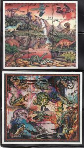 Guyana Sc 3042-52 NH Complete Set of 6M/S+5S/S of 1996 - Dinosaurs