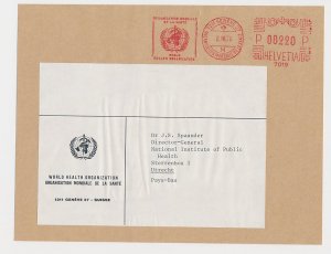 Address Label Switzerland 1976 United Nations - WHO - World Health Organization