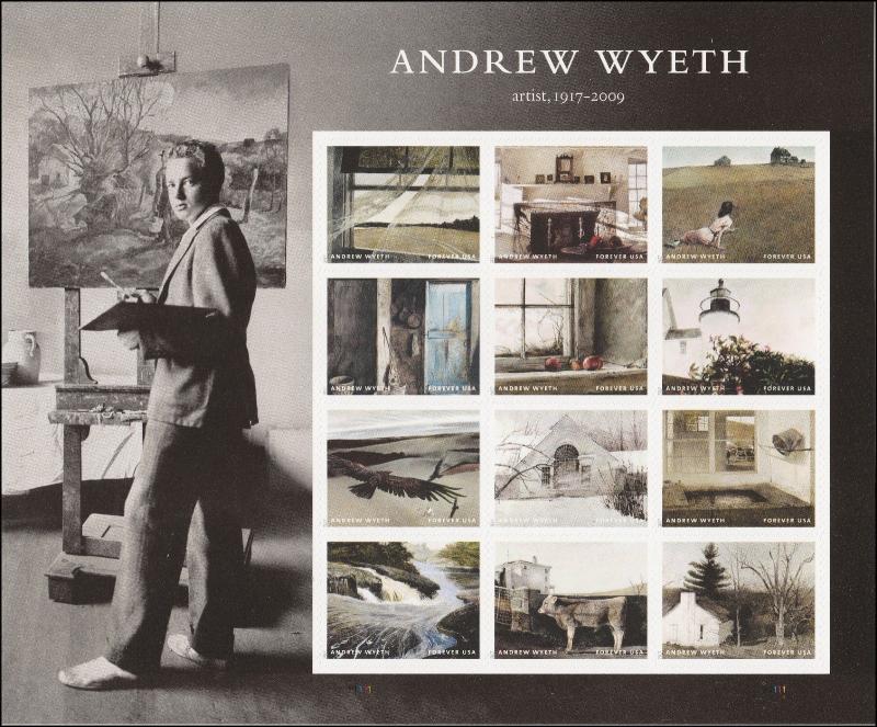 US 5212 Andrew Wyeth forever sheet (12 stamps) MNH 2017