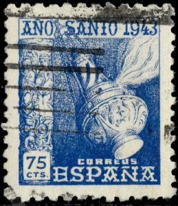 ESPAGNE / SPAIN / ESPANA - 1943 Ano Santo 75c azul - Ed.963/Mi.911  - UsadoTB