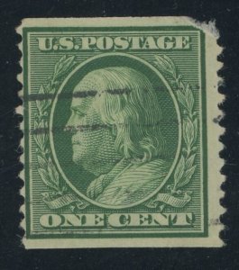 USA 352 - 1 cent Franklin perf 12 Vert coil - Fine app used single - faulty