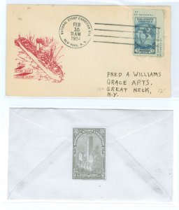 US 735a 1934 3c Byrd Antarctic Expedition II single from the Farley mini-sheet on an addressed first day cover with a National S