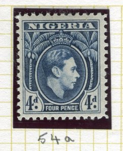 NIGERIA; 1938 early GVI issue fine Mint hinged Shade of 4d. value