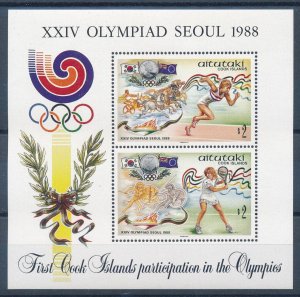 [116588] Aitutaki 1988 Olympic Games Seoul Souvenir Sheet MNH