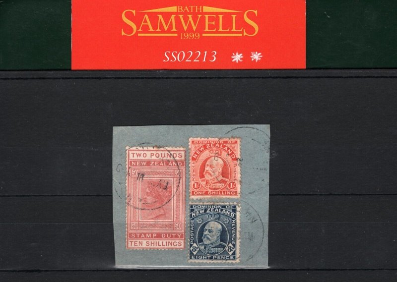 NEW ZEALAND QV POSTAL FISCAL £2/10s High Value RARE Postal Use Piece SS2213