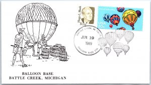 US SPECIAL EVENT COVER AND PICTORIAL CANCEL BALLOON BASE BATTLE CREEK MI TYPE 3